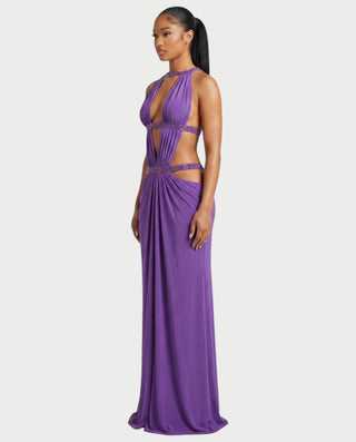 SOLEYA Cutout Halter Maxi Dress