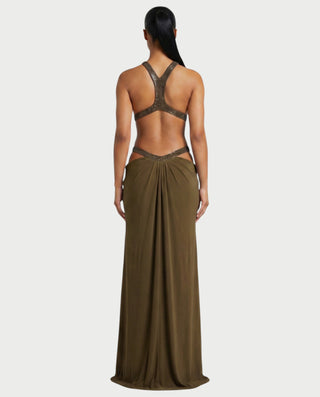 SOLEYA Cutout Halter Maxi Dress
