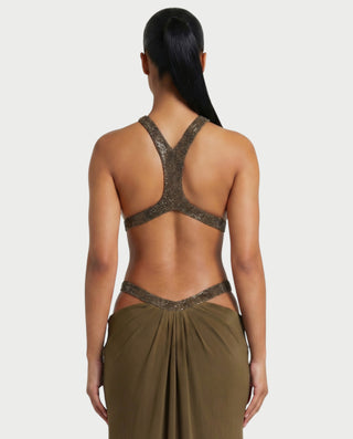 SOLEYA Cutout Halter Maxi Dress