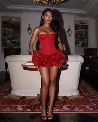 SCARLETTE Corset & Rose Mini Dress Set