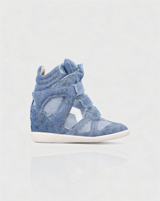 AZURA Suede High-Top Wedge Sneakers