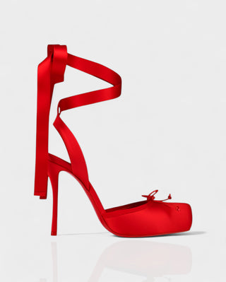 BREN Red Sole Ballet Lace-Up Stiletto Heels