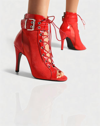 ELINDA Short Lace-up Stiletto Boots