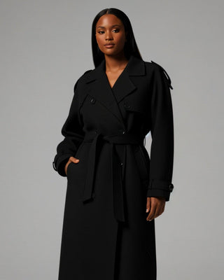 HATICE Belted Wool Trench Coat