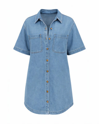 IDONY Denim Button-Up Shirt Dress