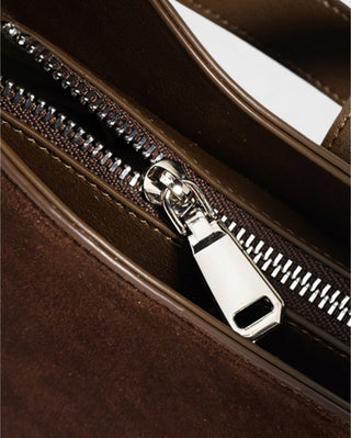 RIVARA Faux Suede Buckle Strap Shoulder Bag