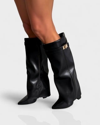 MAISY Straight Pointed-Toe Knee-High Boots