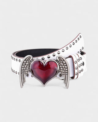 RUA Heart Wing Buckle Studded Belt