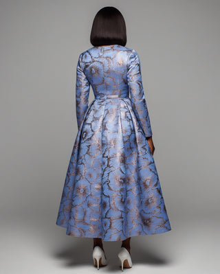 MIRASOL Long Sleeve Pleated Midi Dress