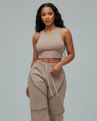 TINAY High Waist Multi-zipper Loose Pants