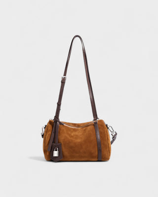 RASOS Faux Suede Barrel Shoulder Bag