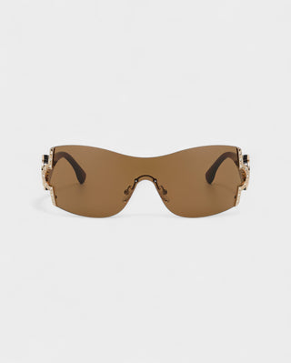 YORAYA Shield Rimless Oversized Sunglasses