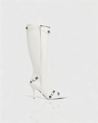 WENA Studded Pointed Toe Knee-High Boots