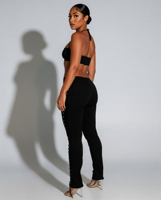 SORELA Crop Top & Lace-up Pants Set