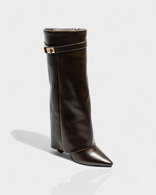 MAISY Straight Pointed-Toe Knee-High Boots