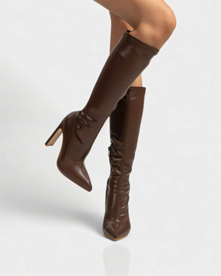 CHARLIE Faux Leather Knee-High Boots