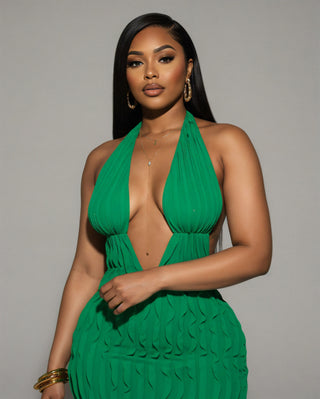 ELAINA Hollow Wavy Mini Dress