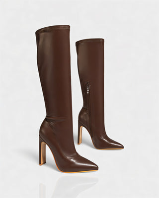 CHARLIE Faux Leather Knee-High Boots