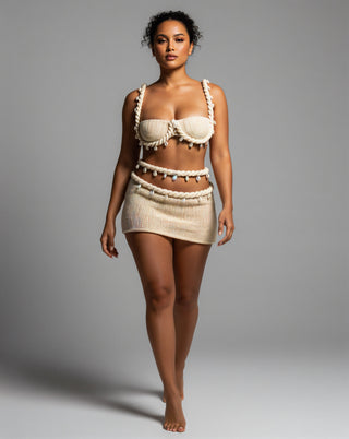 GENEVA Crochet Shell Top & Skirt Set