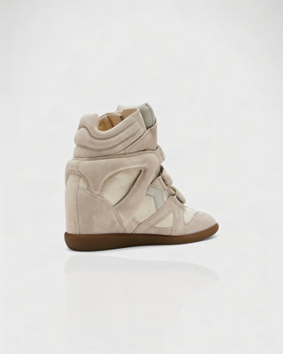AZURA Suede High-Top Wedge Sneakers
