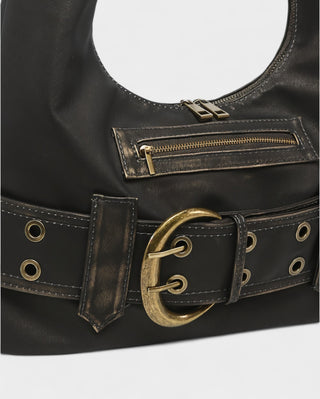 ALEXIS Retro Faux Leather Shoulder Bag