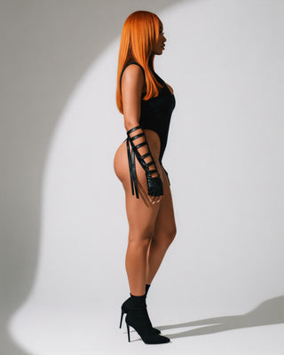 SLYRA Keyhole Front Cap-Sleeve Bodysuit