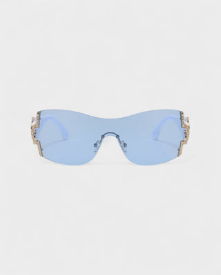 YORAYA Shield Rimless Oversized Sunglasses