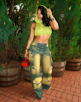 HINATA Denim Oversized Cargo Pants