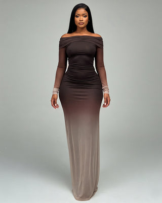 TANYA Off-shoulder Long Sleeve Maxi Dress