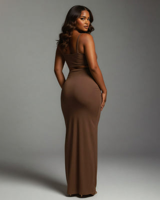 ZELLA Ruched High-Waist Draped Maxi Skirt