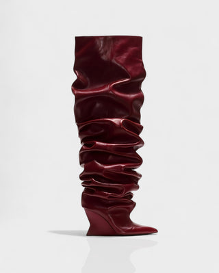 ELOURA Slouch Knee-High Wedge Heel Boots
