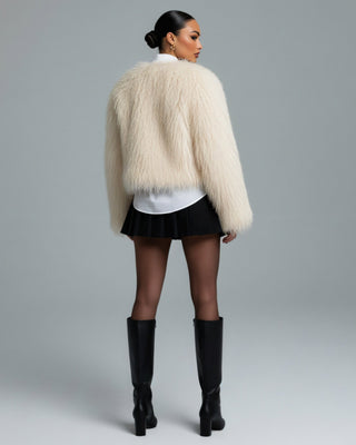 LONA Cropped Faux fur Jacket