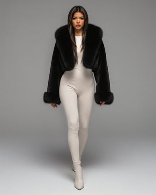 EZRA Plush Oversized Faux Fur Hooded Jacket