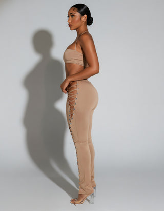 SORELA Crop Top & Lace-up Pants Set