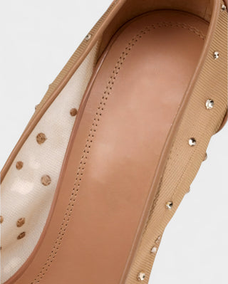 AURIEL Embellished Red Sole Mesh Stiletto Heels