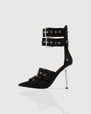 MARILYN Buckle Strap Pointed-Toe Stiletto Heels