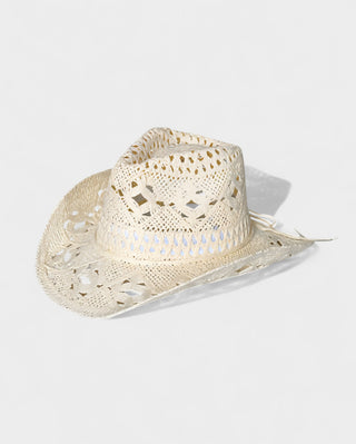 SHIELA Woven Raffia Cowboy Hat