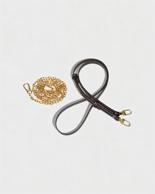 CRESSIDA Woven Half Moon Handbag with Gold Swirl Handle