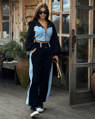 MILLIE Cropped Hoodie & Wide Leg Jogger Set