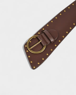 AYYZEL Faux Leather Wide Studded Belt