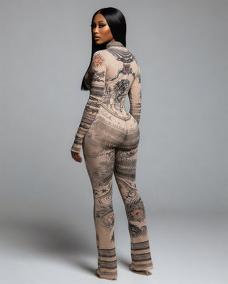 KORI Mesh Printed Jumpsuit