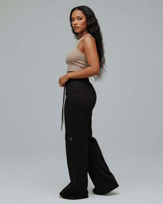 TINAY High Waist Multi-zipper Loose Pants