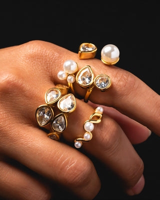 THALYN Clustered Pearl & Gemstone Ring