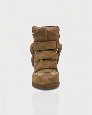 AZURA Suede High-Top Wedge Sneakers