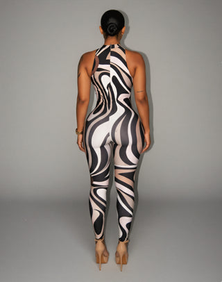 DEXIE Abstract Swirl Print Jumpsuit