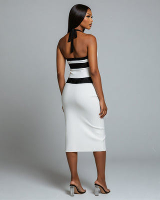 DESIREE Contrast Halter Neck Midi Dress