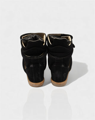 AZURA Suede High-Top Wedge Sneakers