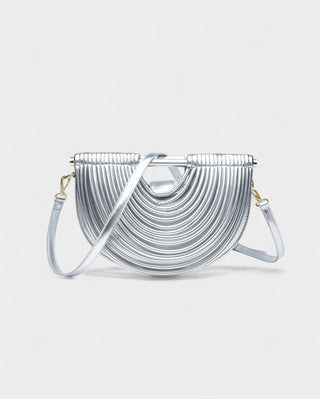 CANYA Textured Half-Moon Crossbody Clutch
