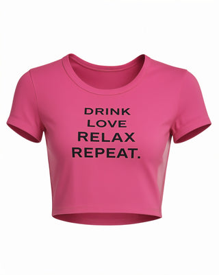 VERONICA Graphic Slogan Crop Top