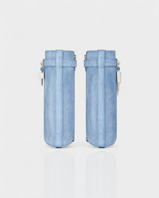 AVELINE Padlock Wedge Faux Leather Ankle Boots